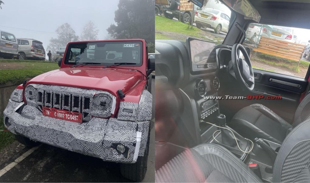 Mahindra Thar Facelift Spotted Testing, Grille Borrowed From Roxx