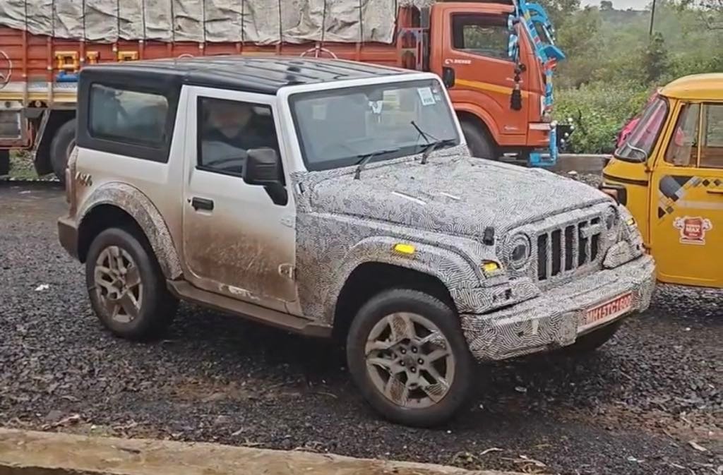 2027 Mahindra Thar 3-Door Facelift Spotted Testing Again